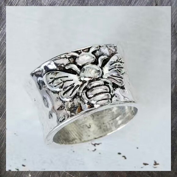 Boho Bumble Bee Band Ring #1135 - Picture 1 of 10